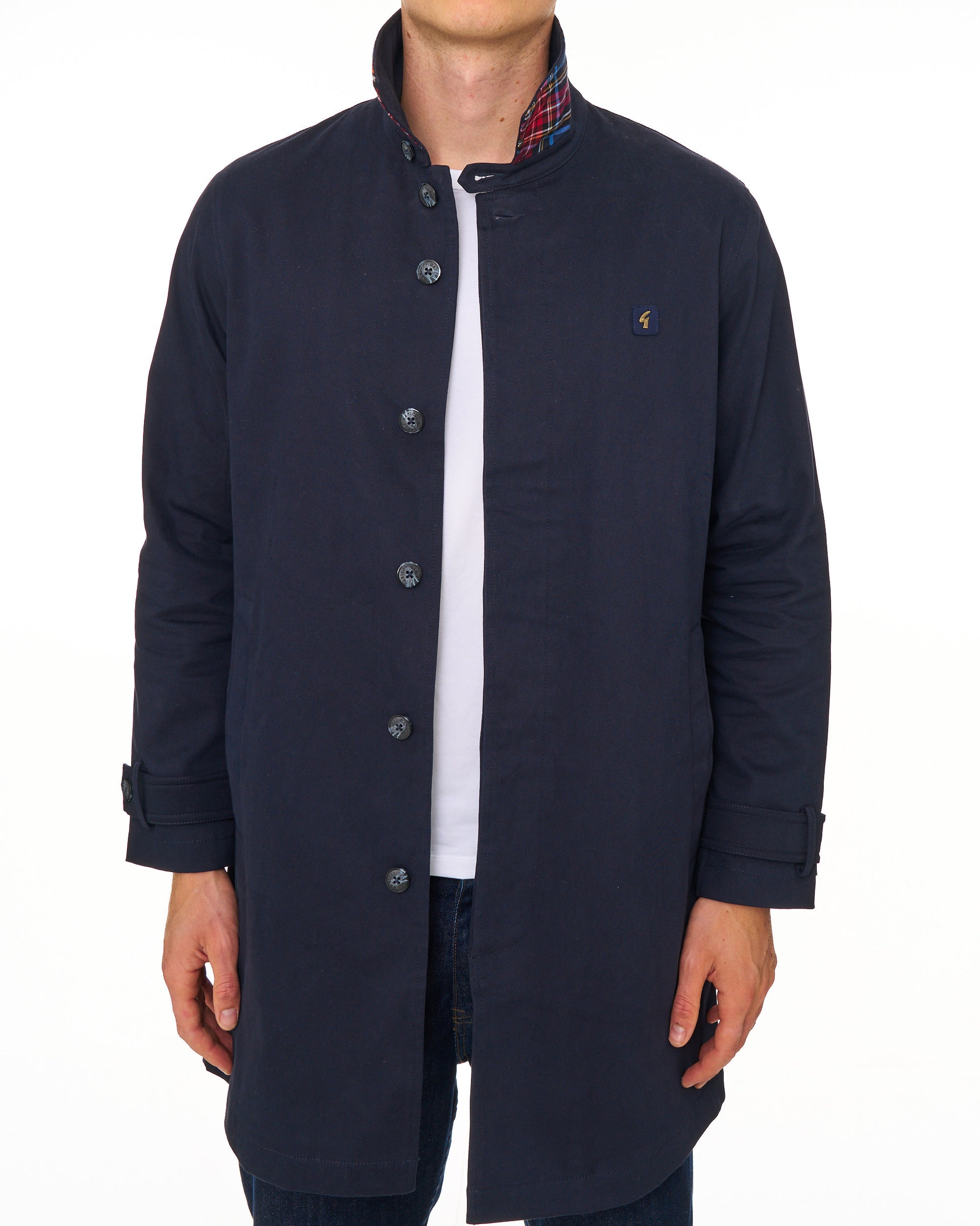Gabicci Vintage Houghton Mac Navy/Tartan