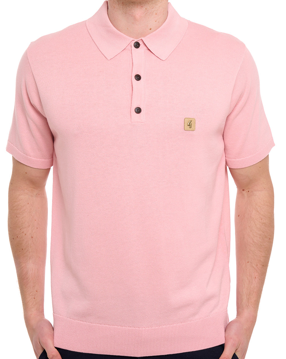 Gabicci Vintage Jackson Knit Polo Candy Pink