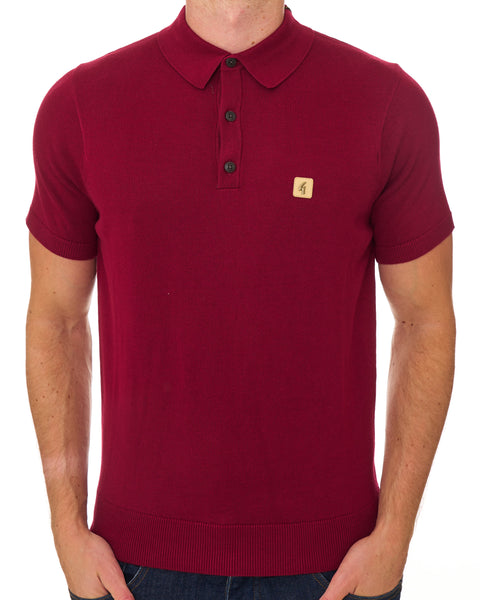 Gabicci Vintage Jackson Knit Polo Claret