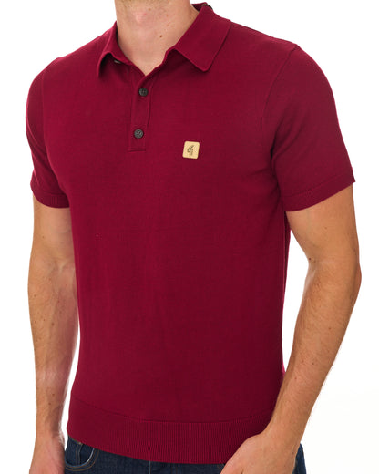 Gabicci Vintage Jackson Knit Polo Claret