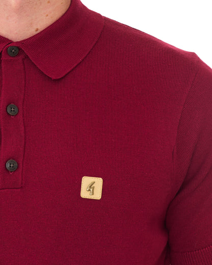 Gabicci Vintage Jackson Knit Polo Claret