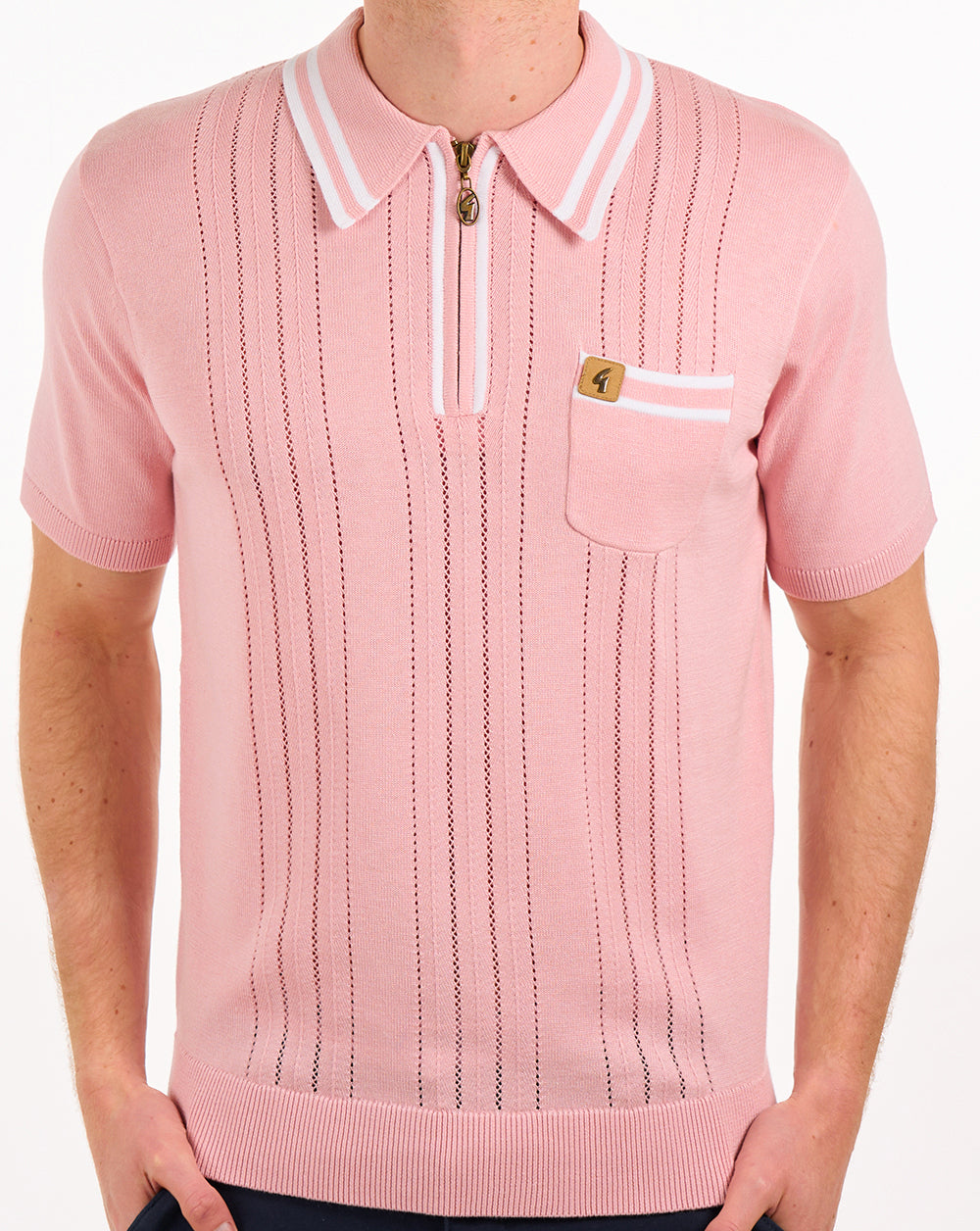Gabicci Vintage Johnson Strickpolo in zartem Rosa