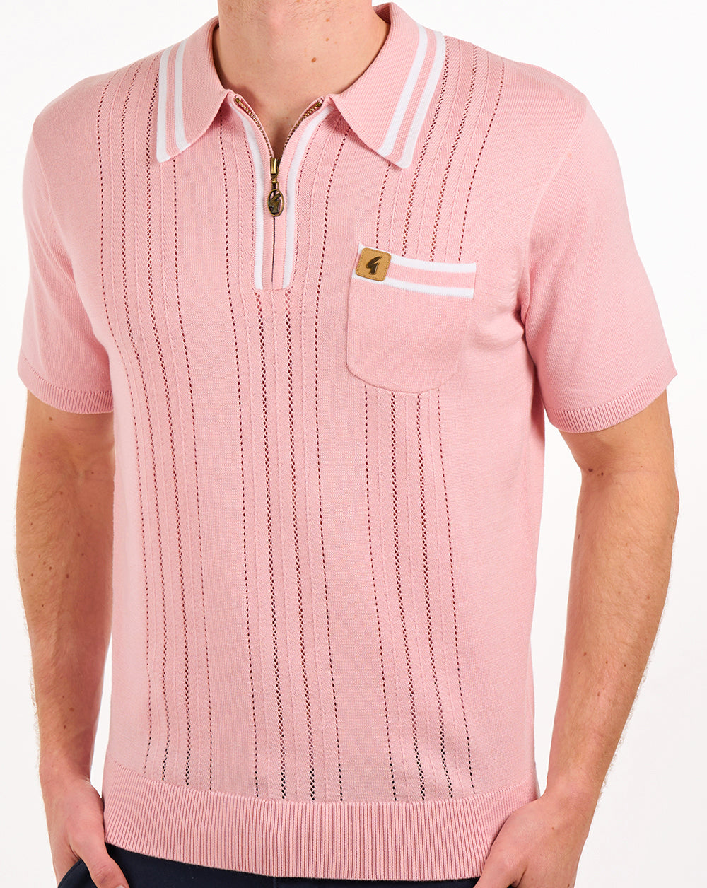Gabicci Vintage Johnson Strickpolo in zartem Rosa