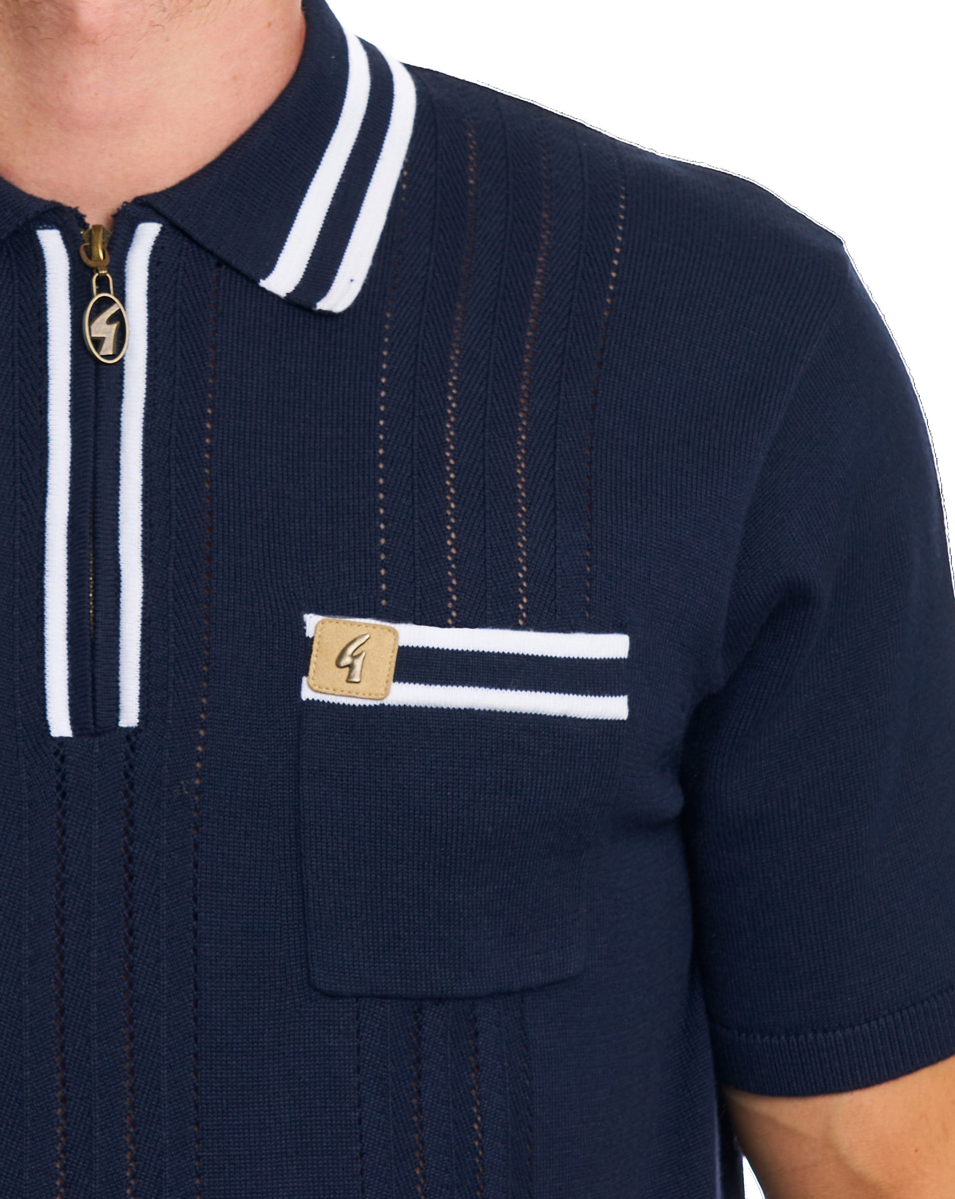 Gabicci Vintage Johnson Strickpolo Marineblau
