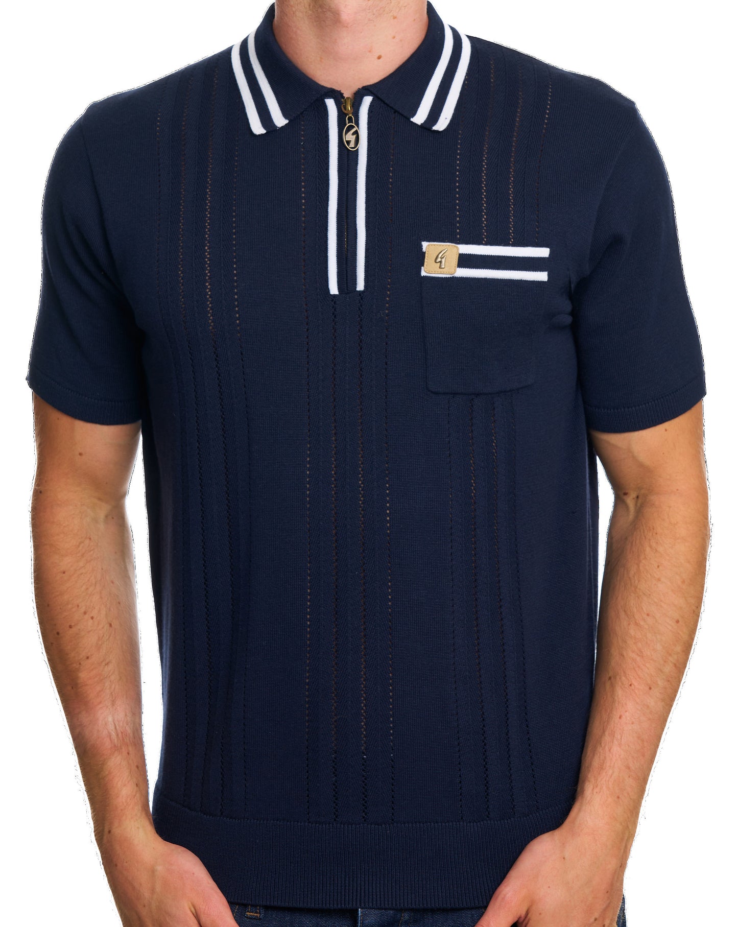 Gabicci Vintage Johnson Strickpolo Marineblau