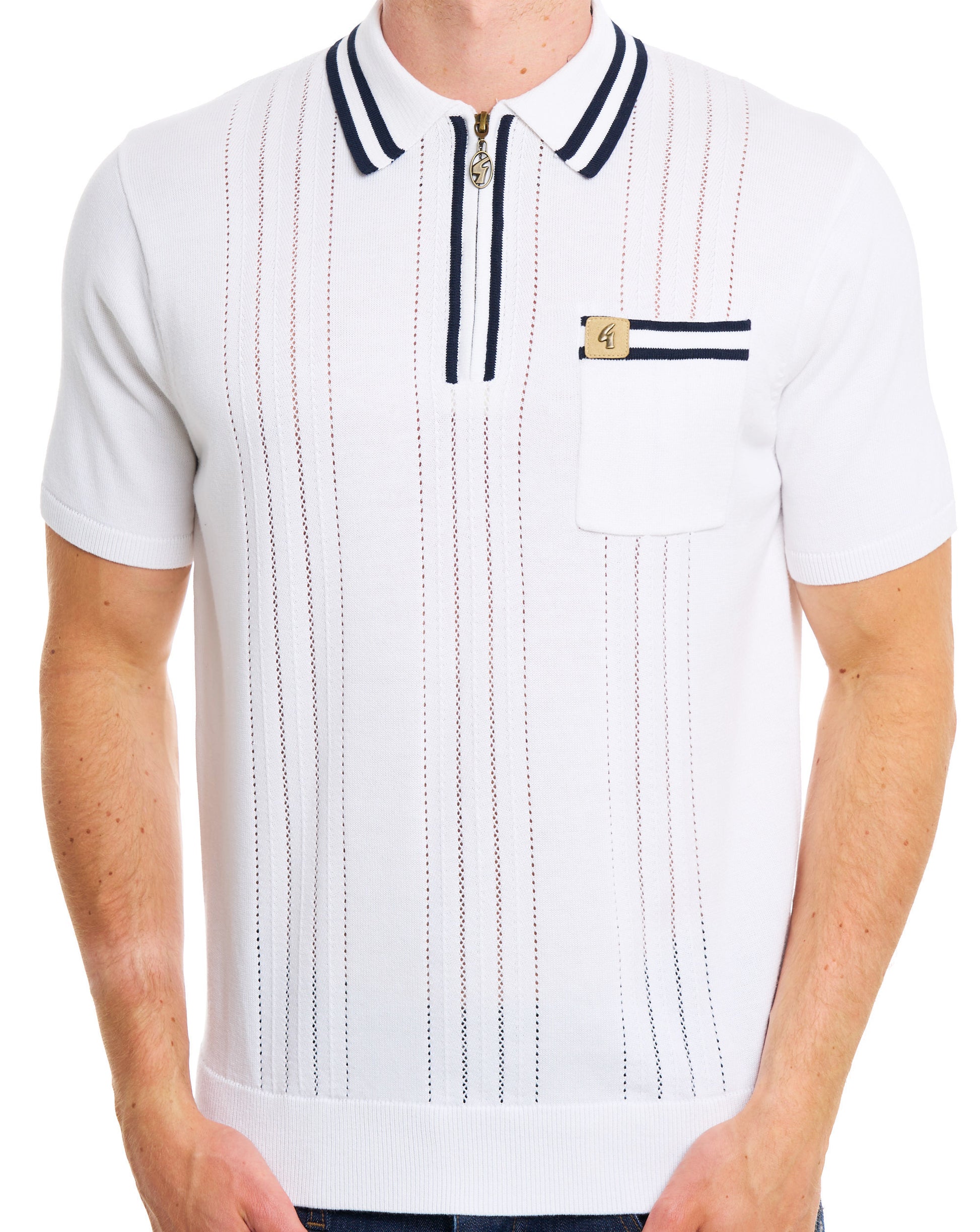 Gabicci Vintage Johnson Strickpolo Weiß