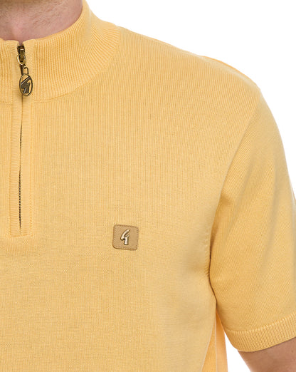 Gabicci Vintage Strickpullover mit 1/4-Reißverschluss, Zitrone