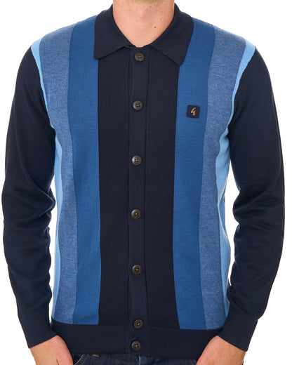 Gabicci Vintage Pedro Full Button Knit Navy