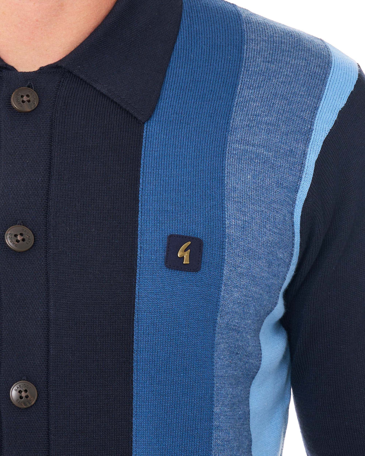 Gabicci Vintage Pedro Full Button Knit Navy