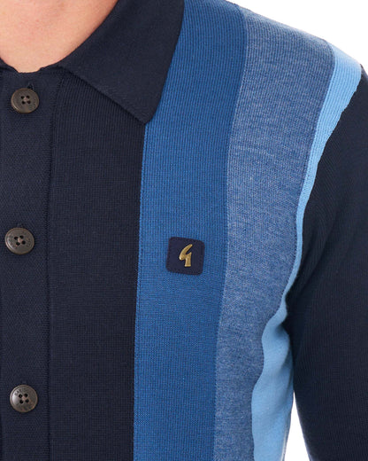 Gabicci Vintage Pedro Full Button Knit Navy