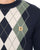 Gabicci Vintage Portrush Argyle Crew Knit Jumper Navy