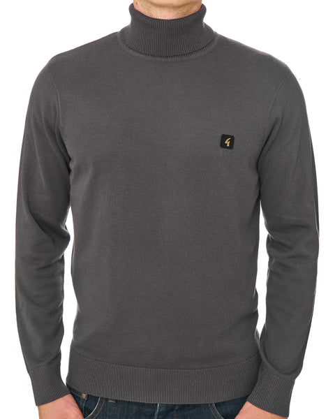 Gabicci Vintage Ricardo Roll Neck Knit Charcoal