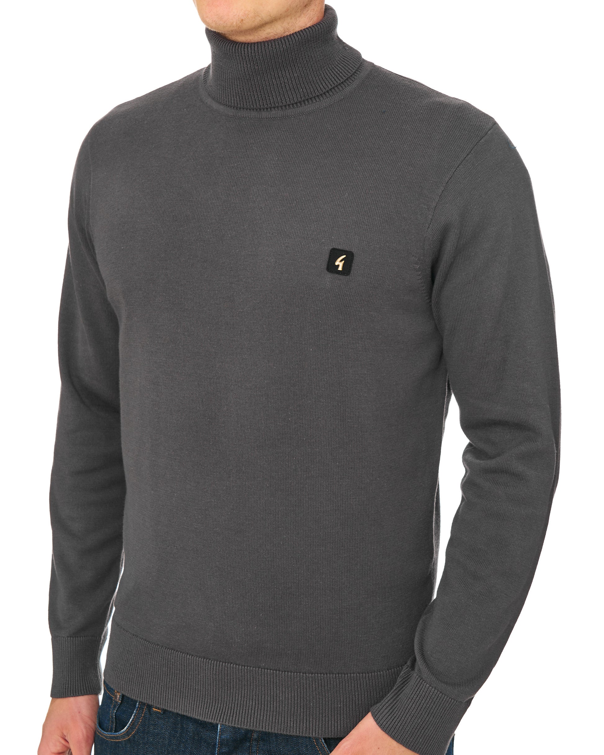 Gabicci Vintage Ricardo Roll Neck Knit Charcoal