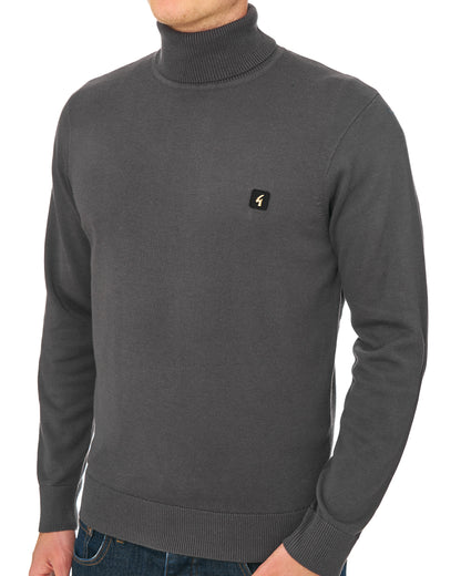 Gabicci Vintage Ricardo Roll Neck Knit Charcoal
