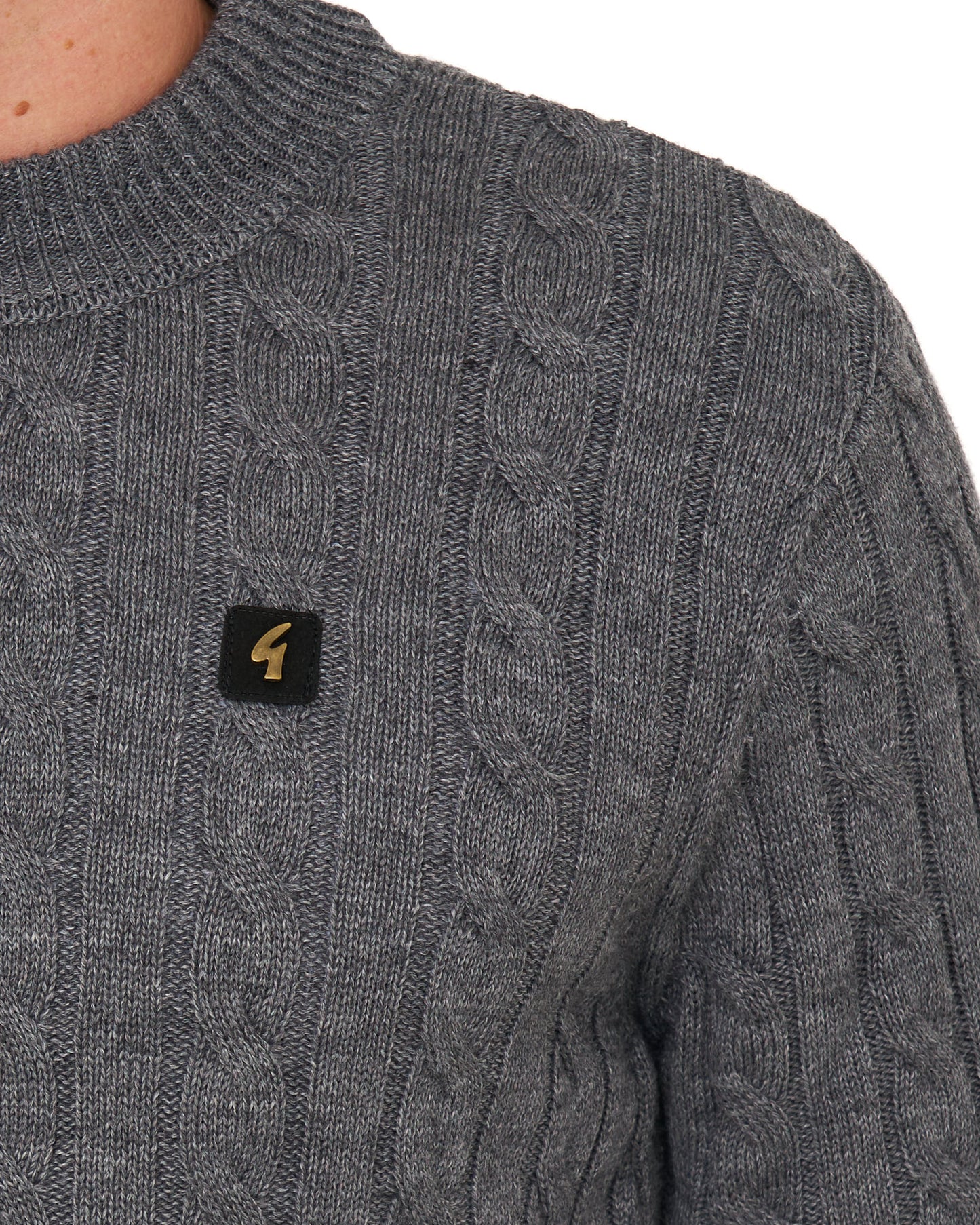 Gabicci Vintage Temor Cable Knit Jumper Charcoal Grey