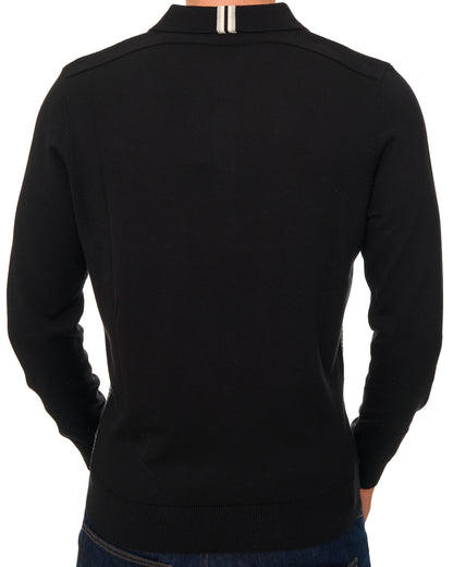 Gabicci Vintage Weaver LS Strickpolo Schwarz