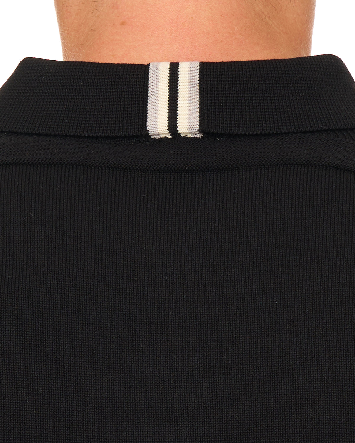 Gabicci Vintage Weaver LS Strickpolo Schwarz