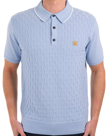 Gabicci Vintage Strukturiertes Strickpolo Sky