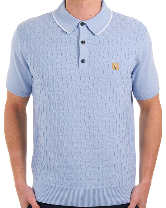Gabicci Vintage Gabicci Vintage Strukturiertes Strickpolo Sky