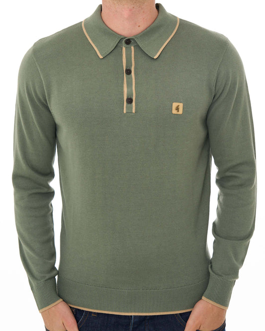 Gabicci Vintage Gabicci Vintage Lineker Knitted Polo Sage