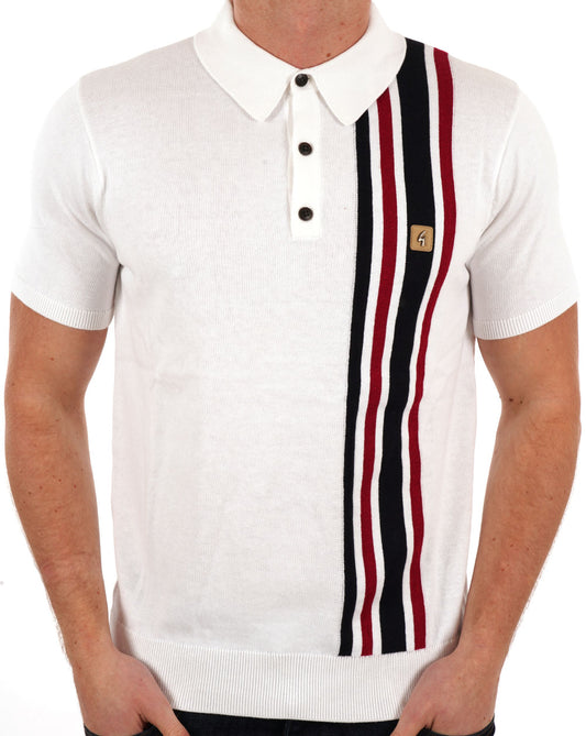 Gabicci Vintage Gabicci Vintage Soda SS Strickpolo Weiß