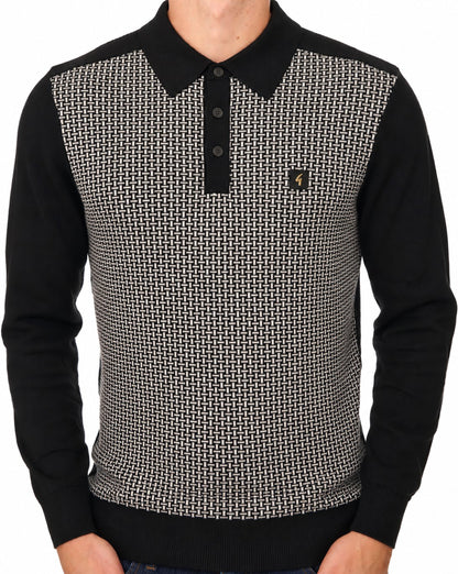 Gabicci Vintage Weaver Poloshirt Schwarz