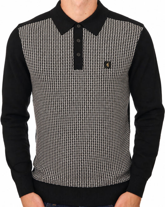 Gabicci Vintage Gabicci Vintage Weaver Poloshirt Schwarz