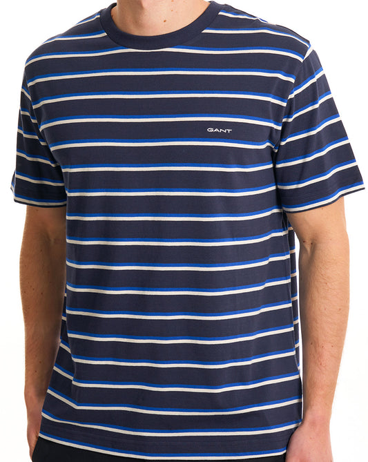 Gant Multi Stripe T-Shirt Marineblau