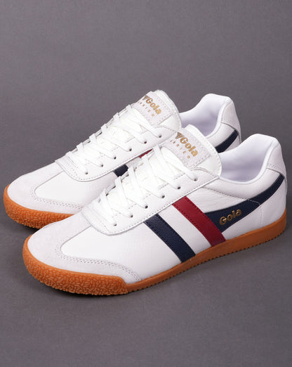 Gola Harrier Ledersneaker Weiß / Marineblau / Rot