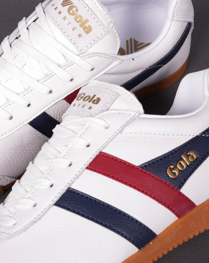 Gola Harrier Ledersneaker Weiß / Marineblau / Rot