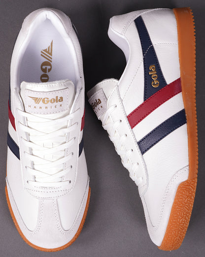 Gola Harrier Ledersneaker Weiß / Marineblau / Rot