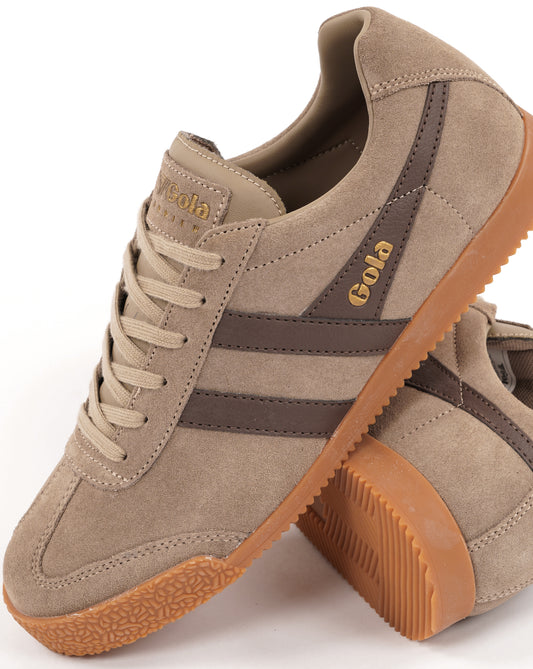 Gola Gola Harrier Suede Trainer Cappuccino/Root