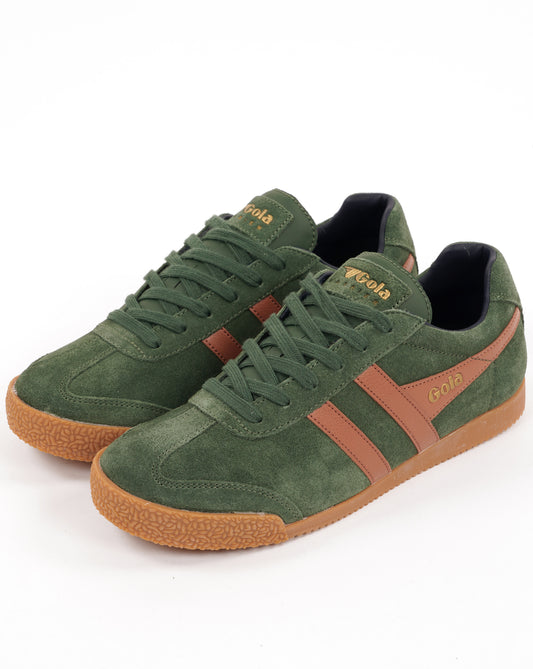 Gola Gola Harrier Suede Trainers Evergreen/Moody Orange/Navy
