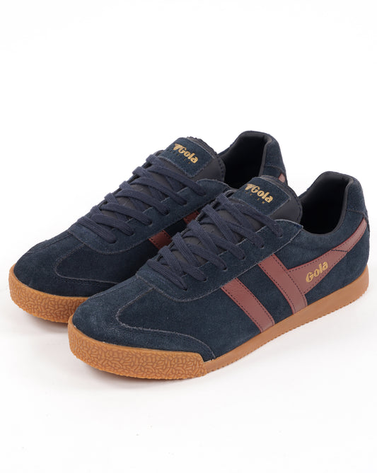 Gola Gola Harrier Suede Trainers Navy/Red/Ochre