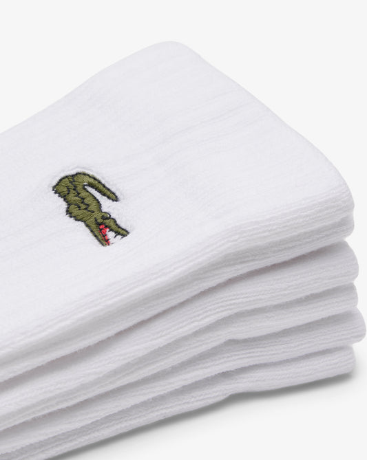 Lacoste Lacoste 3 Pack Long Ribbed Socks White