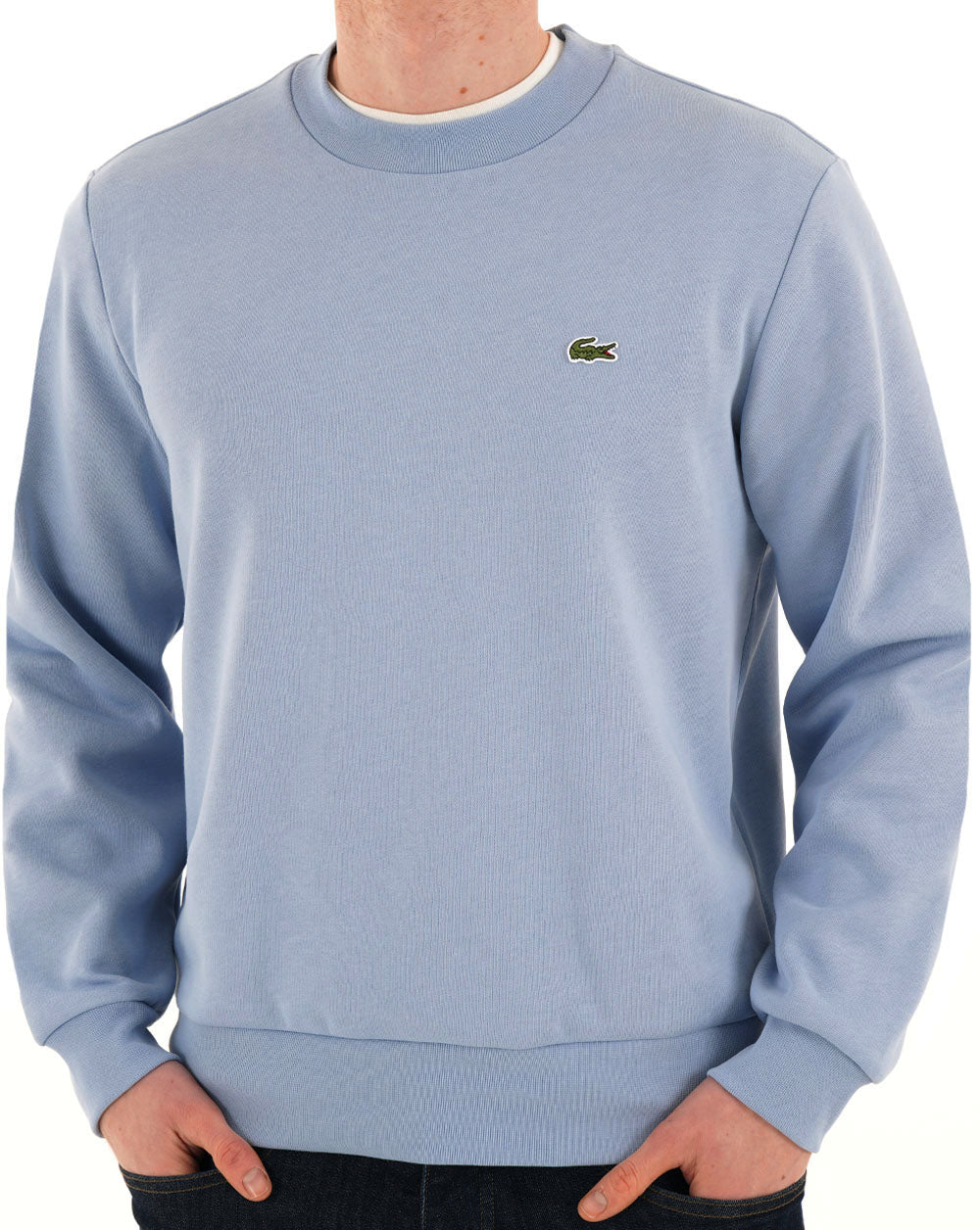 Lacoste Sweatshirt aus gebürsteter Baumwolle, Himmelblau