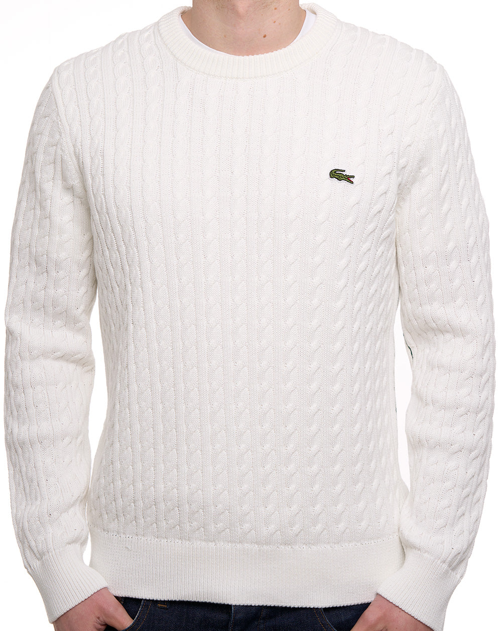 Lacoste Zopfstrickpullover Mehl
