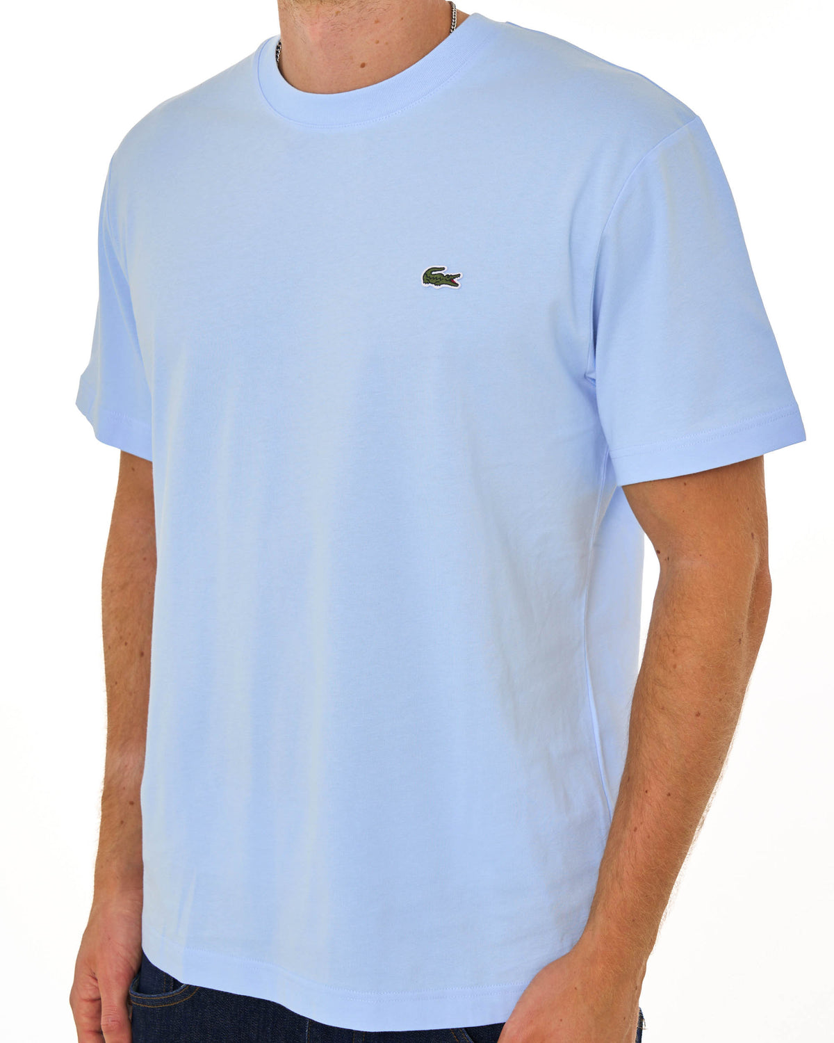 Lacoste – T-Shirt mit klassischer Passform, Himmelblau