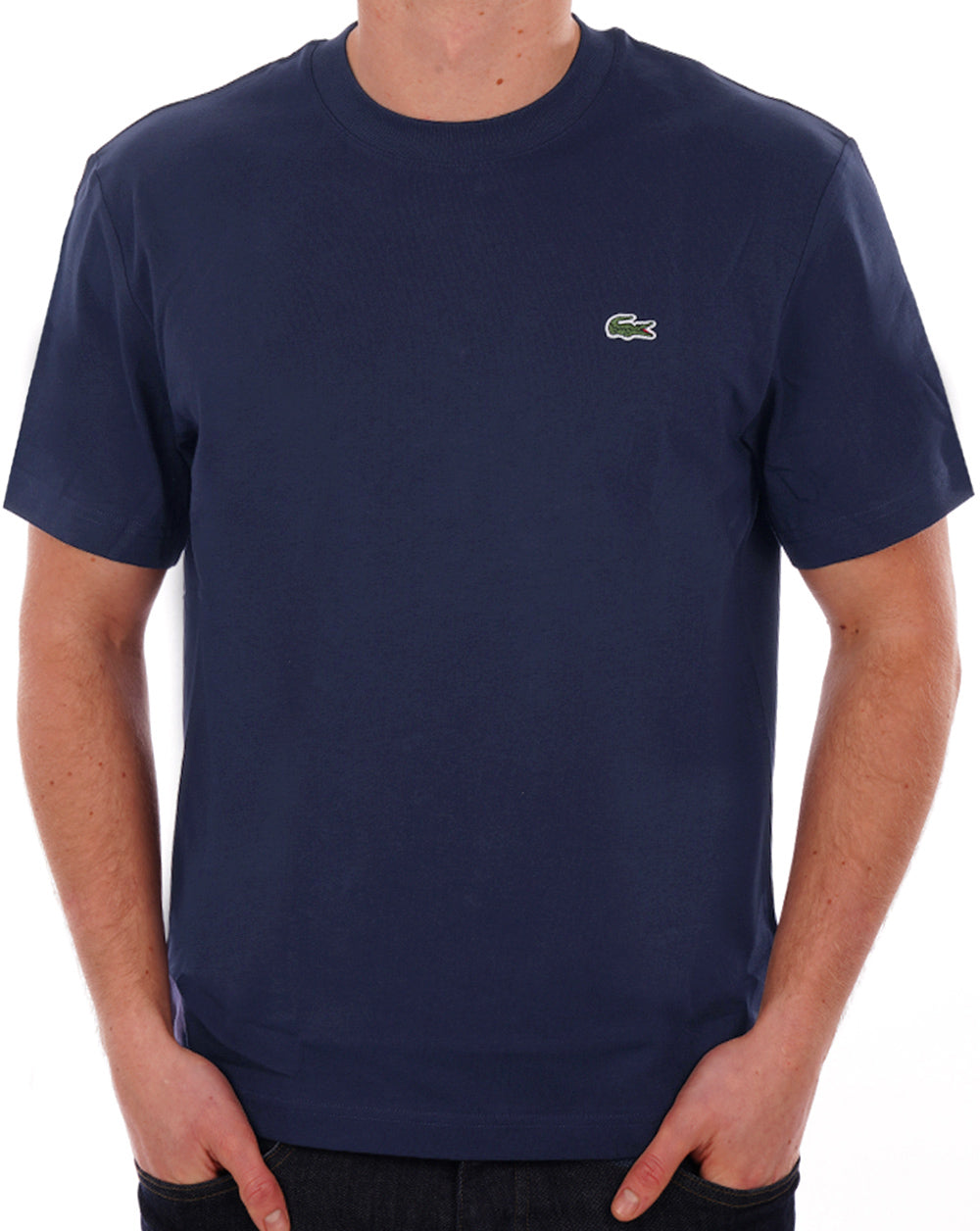 Lacoste – T-Shirt aus Baumwolljersey in klassischer Passform, Marineblau