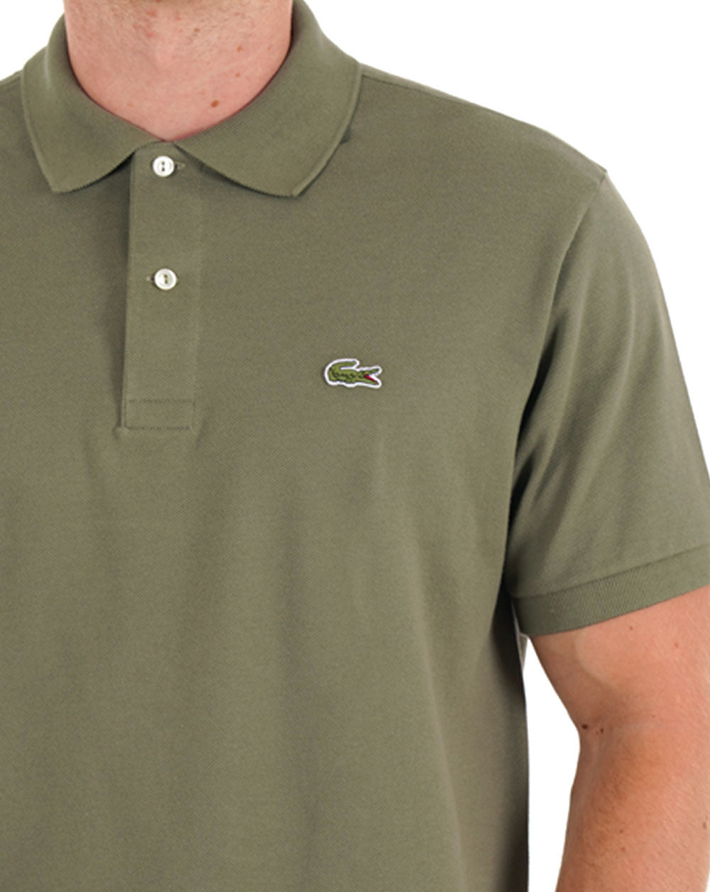 Lacoste – Klassisches Poloshirt in Khakigrün