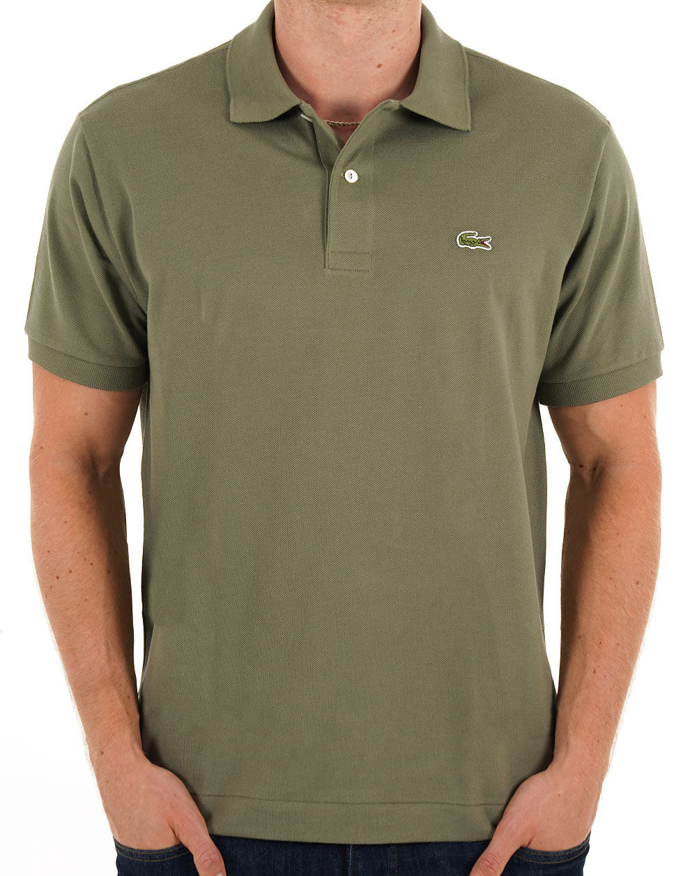 Lacoste – Klassisches Poloshirt in Khakigrün