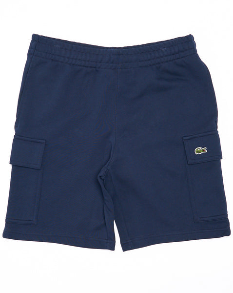 Lacoste Cotton Fleece Cargo Shorts Navy