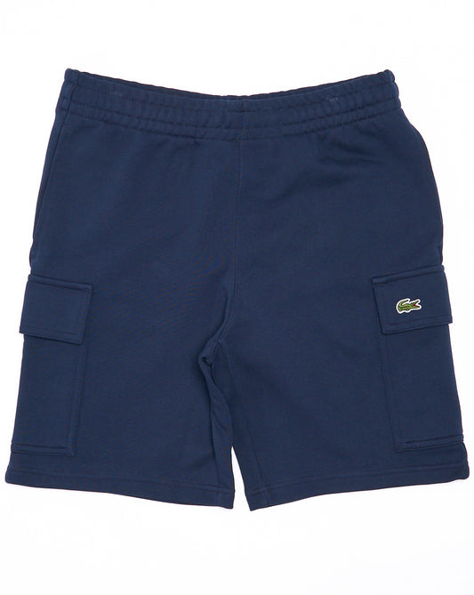 Lacoste Cargo-Shorts aus Baumwollfleece, Marineblau