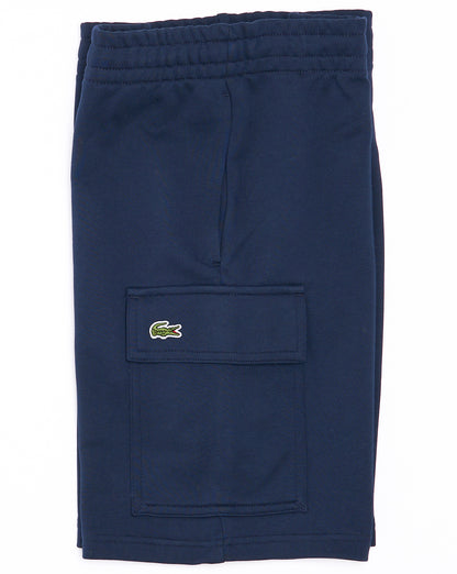 Lacoste Cargo-Shorts aus Baumwollfleece, Marineblau