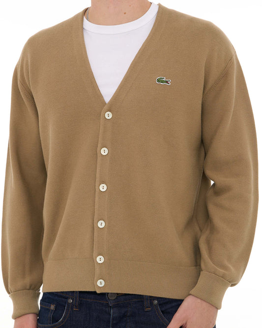 Lacoste Lacoste Cotton Knit Cardigan Camel
