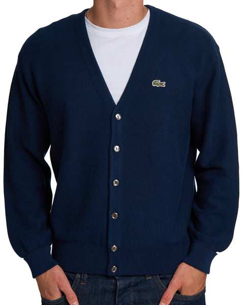 Lacoste Cotton Knit Cardigan Navy