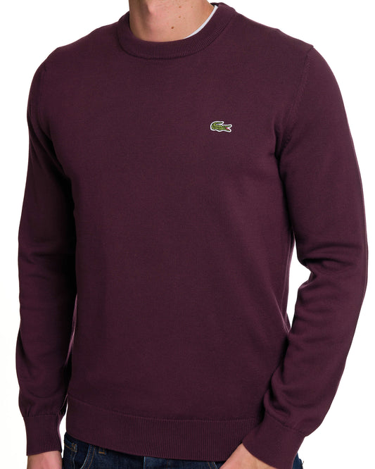 Lacoste Lacoste Crew Neck Knit Jumper Chestnut Brown