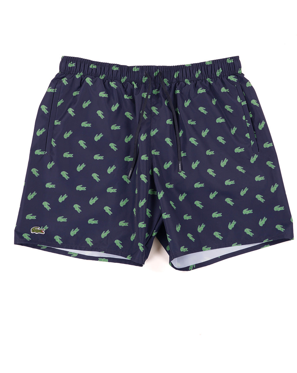 Lacoste Badeshorts mit Krokodilmuster, Marineblau