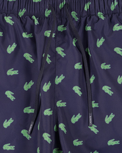Lacoste Badeshorts mit Krokodilmuster, Marineblau