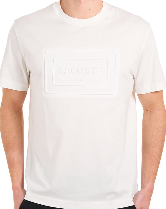 Lacoste Lacoste T-Shirt mit geprägtem Logo, Farbe: Mehl